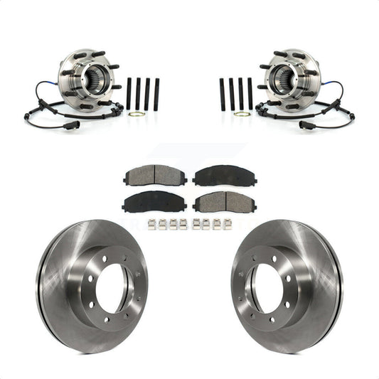 Hub Bearing Disc Brake Rotor & Pad Front Kit For Ford F-250 Super Duty F-350 4WD
