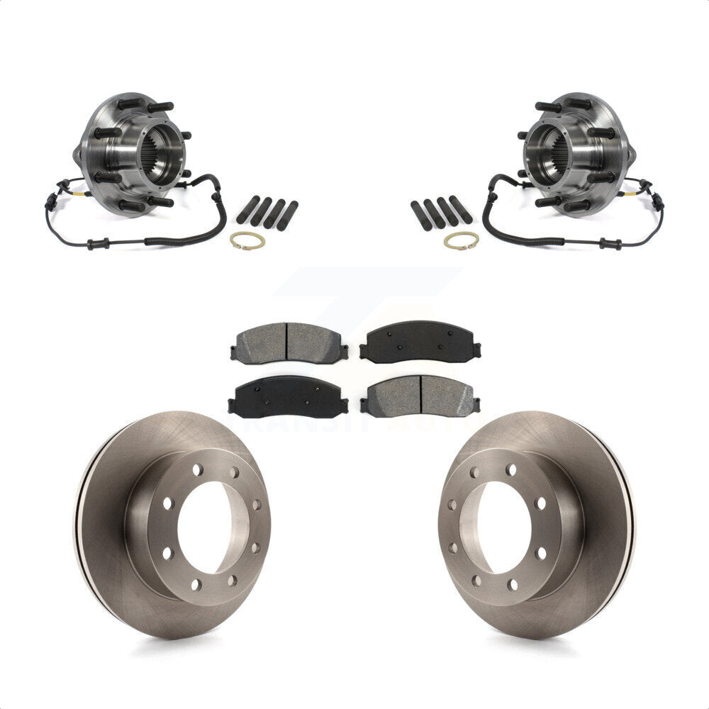 Hub Bearing Disc Brake Rotor & Pads Front Kit For 2012 Ford F-350 Super Duty 4WD
