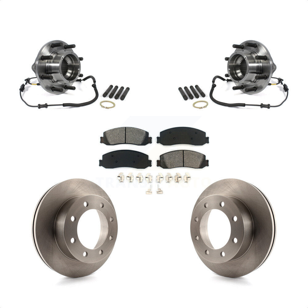 Hub Bearing Disc Brake Rotor & Pads Front Kit For 2011 Ford F-350 Super Duty 4WD