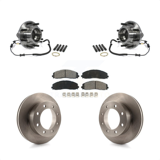 Hub Bearing Disc Brake Rotor & Pads Front Kit For 2013 Ford F-350 Super Duty 4WD