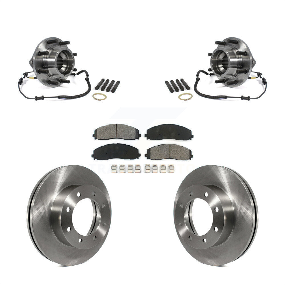 Hub Bearing Disc Brake Rotor & Pads Front Kit For 2014 Ford F-350 Super Duty 4WD