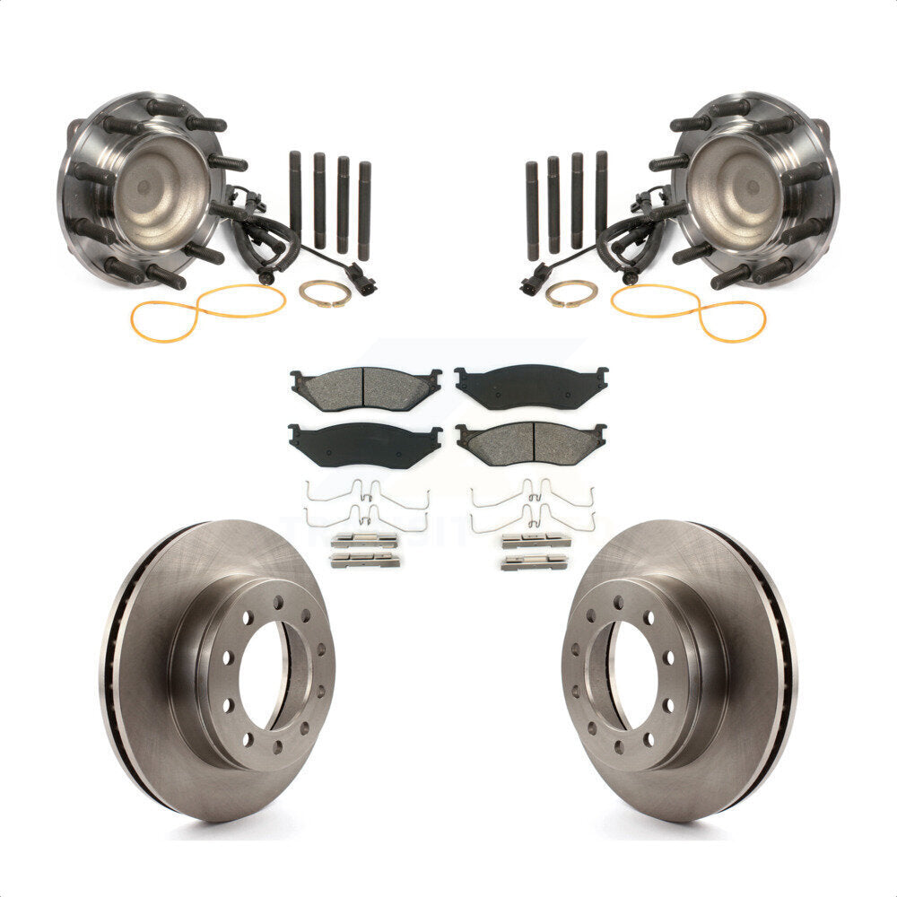 Hub Bearing Disc Brake Rotor Pad Front Kit For Ford F-450 Super Duty F-550 4 X 2