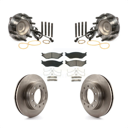 Hub Bearing Disc Brake Rotor Pad Front Kit For Ford F-450 Super Duty F-550 4 X 2