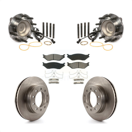Hub Bearing Disc Brake Rotor Pad Front Kit For Ford F-450 Super Duty F-550 4 X 2
