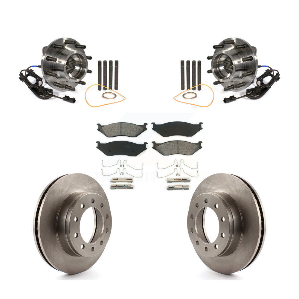 Hub Bearing Disc Brake Rotor Pad Front Kit For Ford F-450 Super Duty F-550 4 X