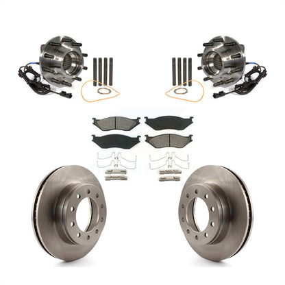 Hub Bearing Disc Brake Rotor Pad Front Kit For Ford F-450 Super Duty F-550 4 X