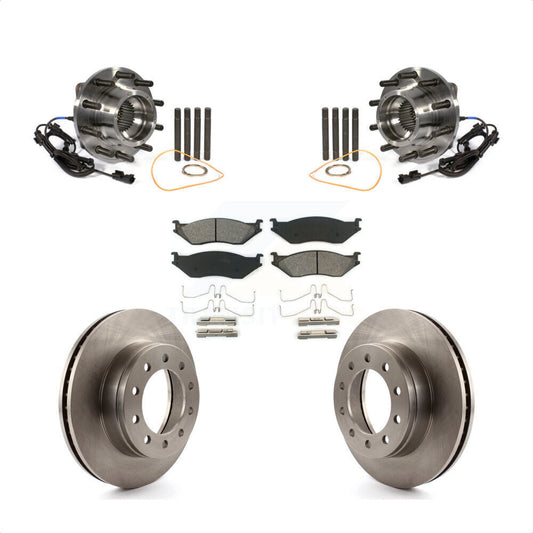 Hub Bearing Disc Brake Rotor Pad Front Kit For Ford F-450 Super Duty F-550 4 X
