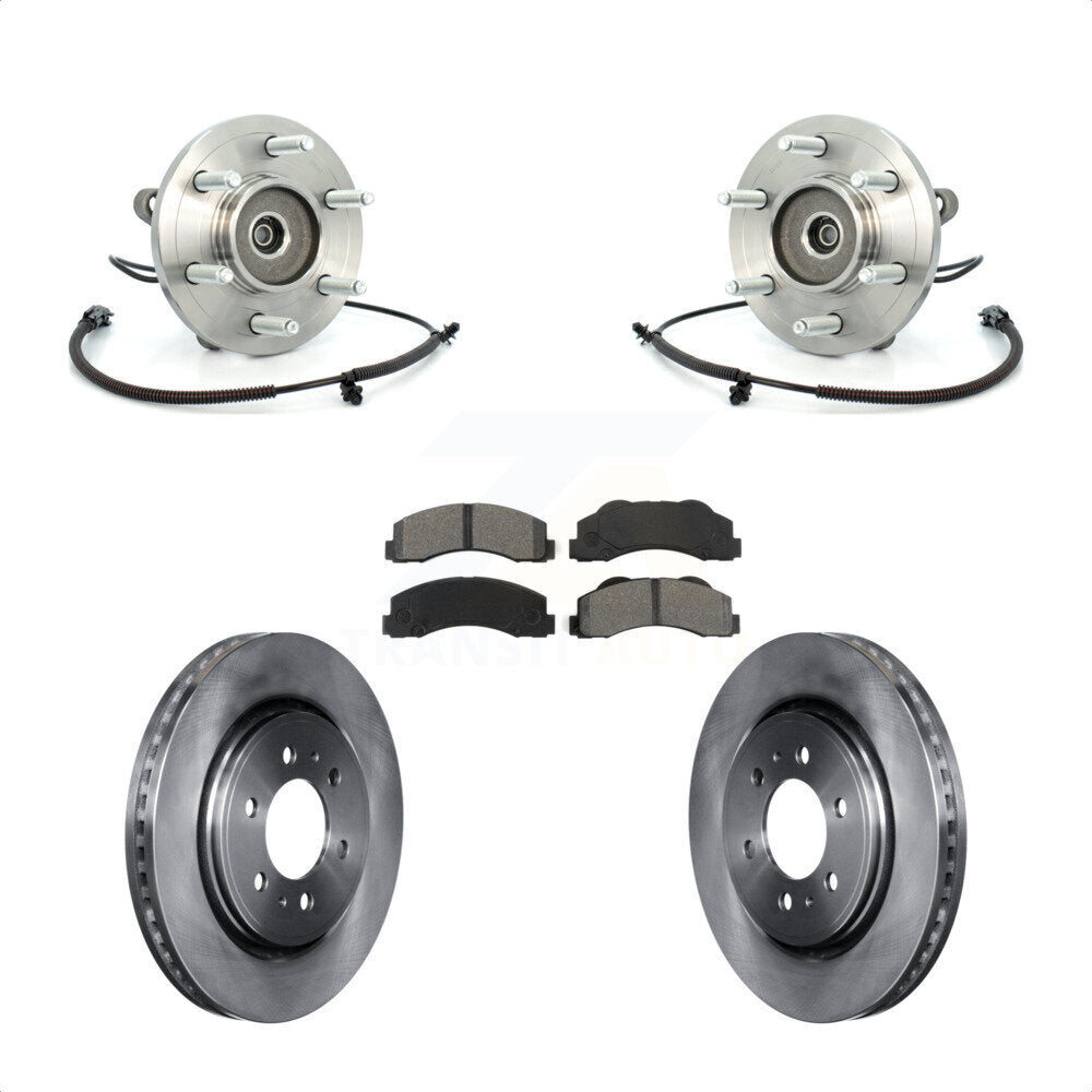 Hub Bearing Assembly Brake Rotor Pad Front Kit For Ford F-150 Expedition Lincoln