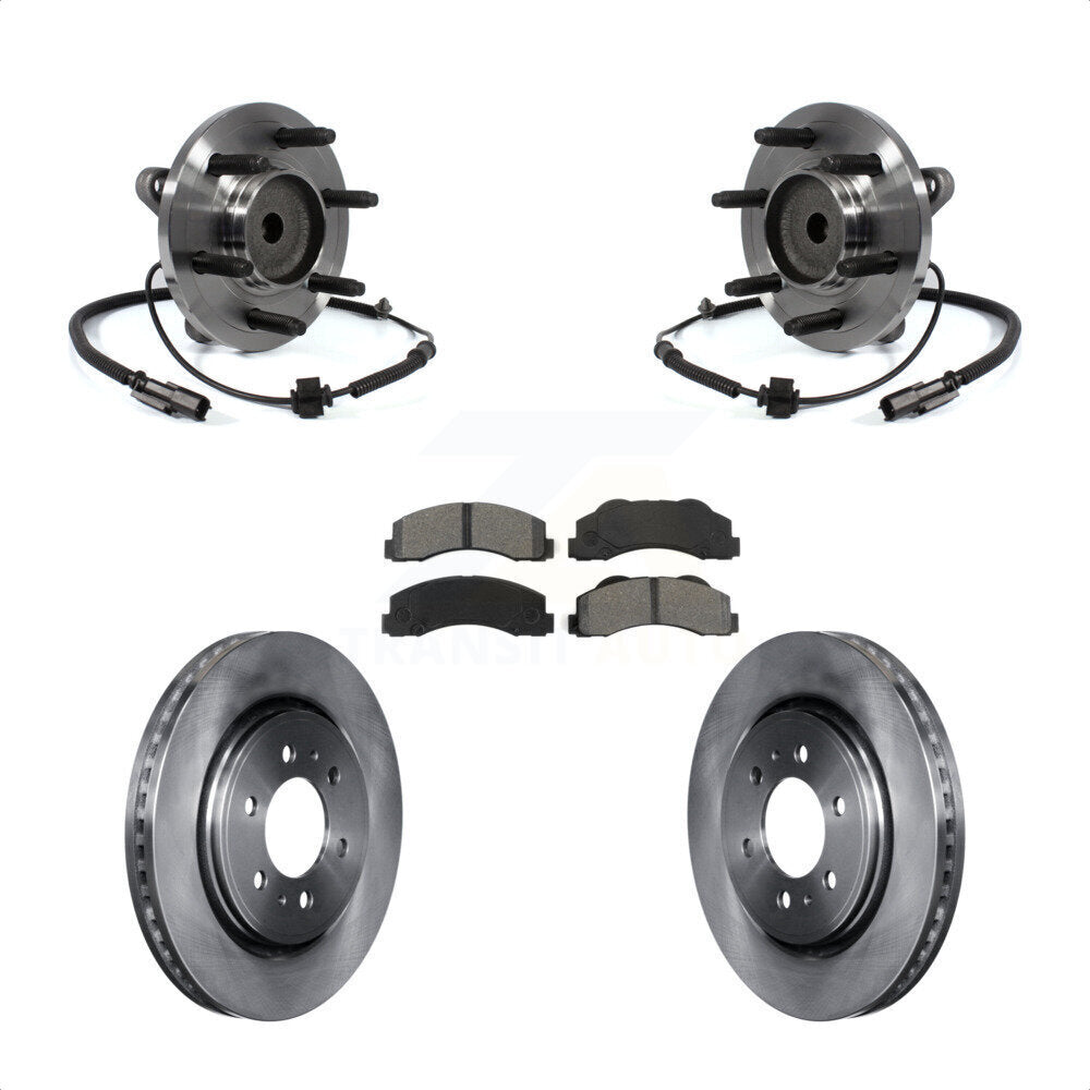 Hub Bearing Disc Brake Rotor Pad Front Kit For Ford F-150 Expedition Lincoln RWD