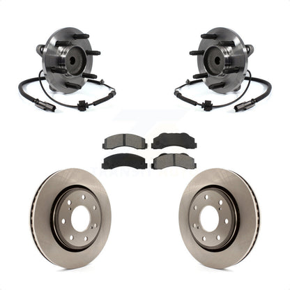 Hub Bearing Brake Rotor Pad Front Kit For 11-14 Ford F-150 RWD With 7 Lug Wheels