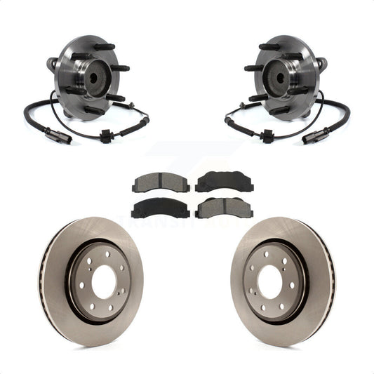Hub Bearing Brake Rotor Pad Front Kit For 11-14 Ford F-150 RWD With 7 Lug Wheels