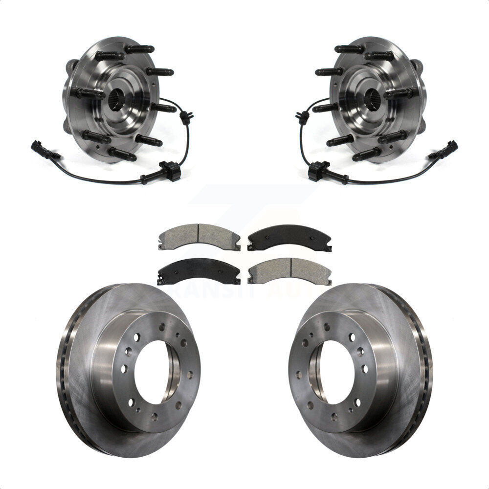 Hub Bearing Brake Rotor Pad Front Kit For GMC Chevrolet Sierra 2500 HD Silverado