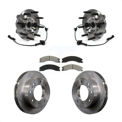 Hub Bearing Brake Rotor Pad Front Kit For GMC Chevrolet Sierra 2500 HD Silverado