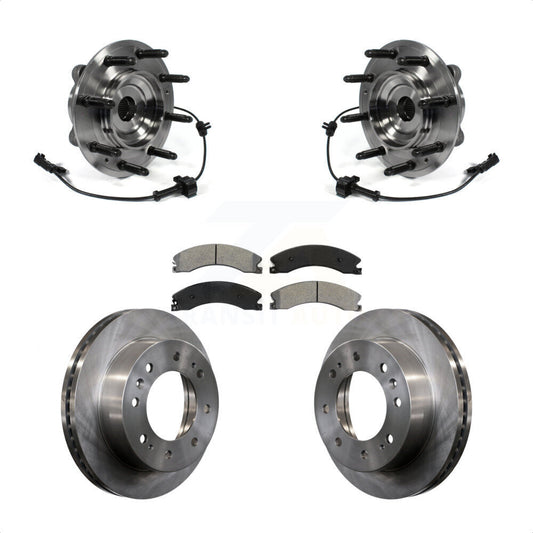 Hub Bearing Brake Rotor Pad Front Kit For GMC Chevrolet Sierra 2500 HD Silverado
