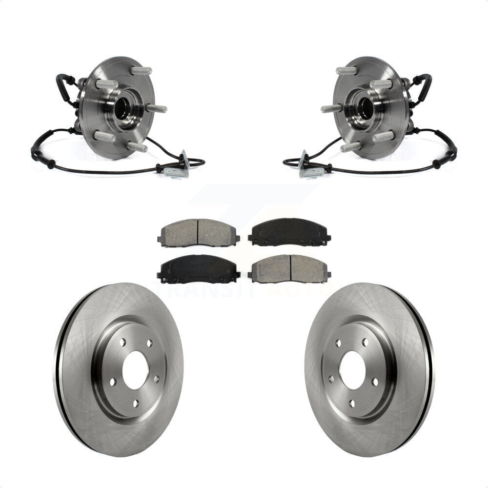 Hub Bearing Brake Rotor & Pads Front Kit For Dodge Grand Caravan Chrysler Town
