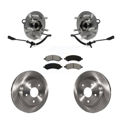 Hub Bearing Assembly Disc Brake Rotor And Pad Front Kit For Ram 1500 Classic 4WD