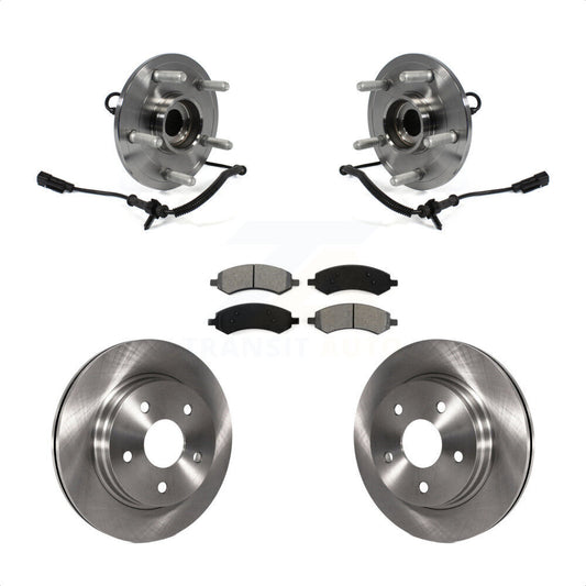 Hub Bearing Assembly Disc Brake Rotor And Pad Front Kit For Ram 1500 Classic 4WD