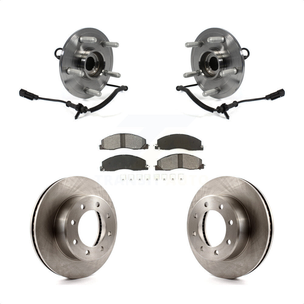 Hub Bearing Brake Rotor & Pads Front Kit For 2012 Ram 1500 4WD With 8 Lug Wheels