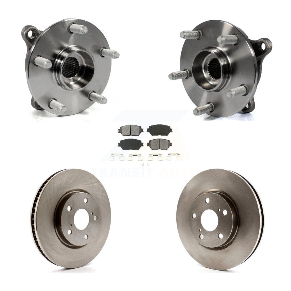 Hub Bearing Assembly Brake Rotor & Pad Front Kit (5Pc) For Lexus IS250 GS300 AWD