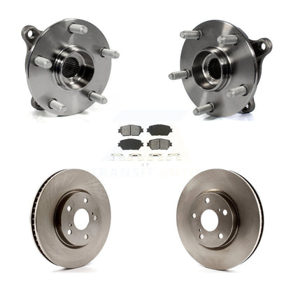 Hub Bearing Assembly Brake Rotor & Pad Front Kit (5Pc) For Lexus IS250 GS300 AWD
