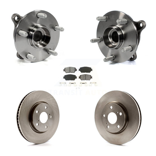 Hub Bearing Assembly Brake Rotor & Pad Front Kit (5Pc) For Lexus IS250 GS300 AWD