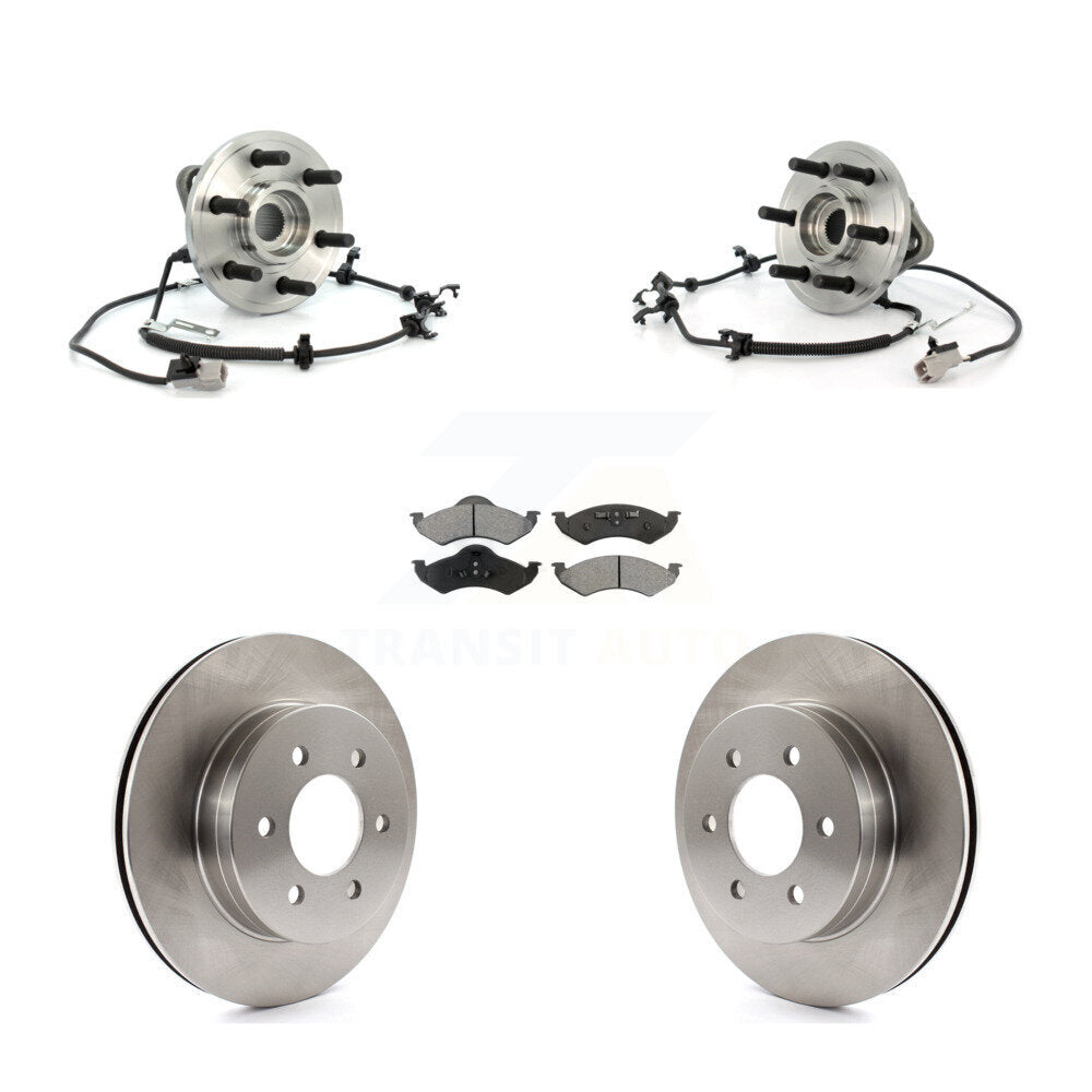 Hub Bearing Disc Brake Rotor & Pads Front Kit For 2000-2002 Dodge Dakota Durango