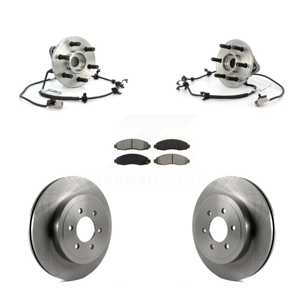Hub Bearing Disc Brake Rotor Pad Front Kit For Dodge Dakota 4WD with 4-Wheel ABS