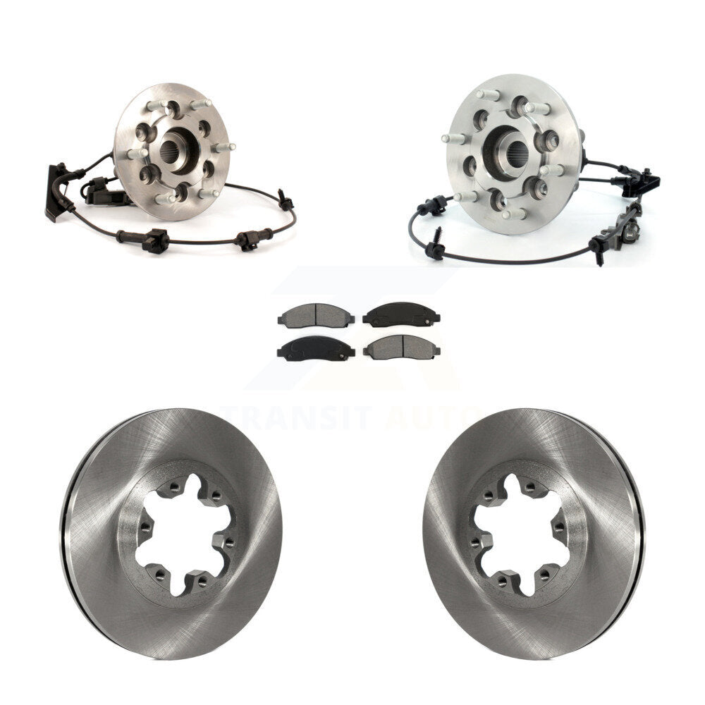 Hub Bearing Brake Rotor & Pads Front Kit For Chevrolet Colorado GMC Canyon Isuzu