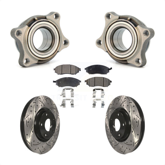 Wheel Bearing Drilled Slot Brake Rotor & Pad Front Kit For 2006 INFINITI G35 AWD