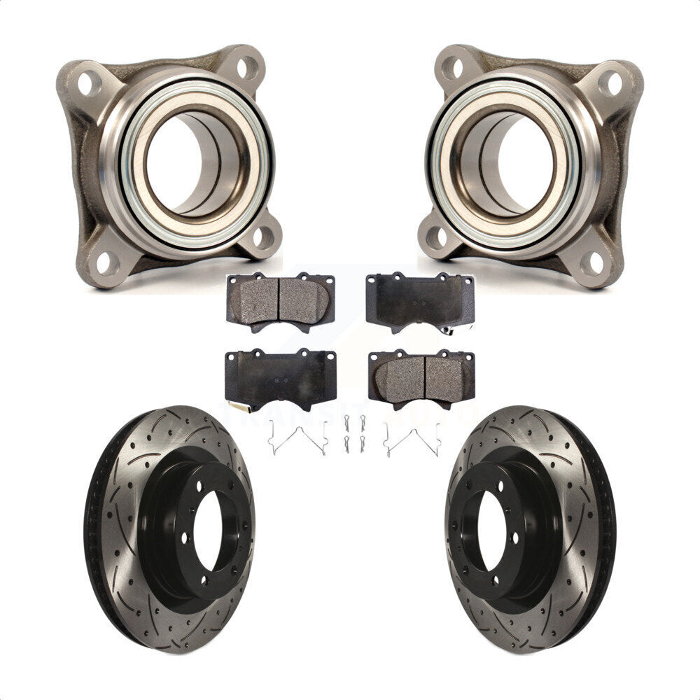 Wheel Bearing Coat Drill Slot Brake Rotor Pad Front Kit For Toyota 4Runner Lexus