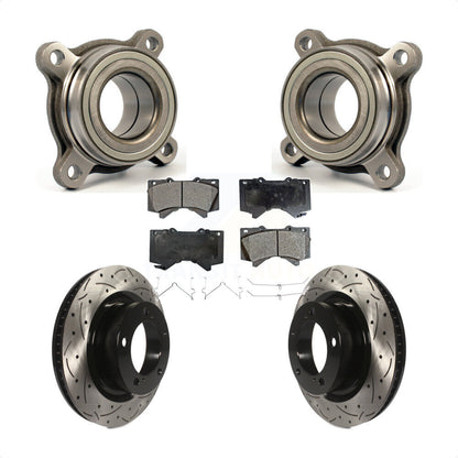 Wheel Bearing Drilled Slot Brake Rotor & Pad Front Kit For Toyota Tundra Sequoia