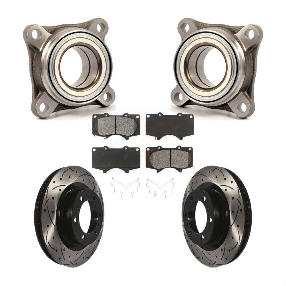 Wheel Bearing Coat Drill Slot Brake Rotor Pad Front Kit For Toyota 4Runner Lexus