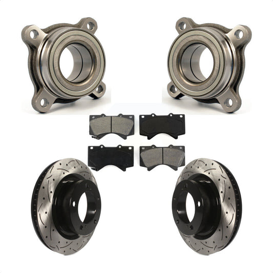 Wheel Bearing Drilled Slot Brake Rotor & Pad Front Kit For Toyota Tundra Sequoia