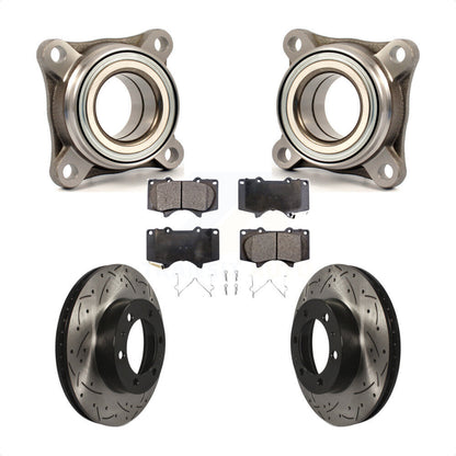 Wheel Bearing Drill Slot Brake Rotor Pads Front Kit For Toyota Tacoma 4Runner FJ