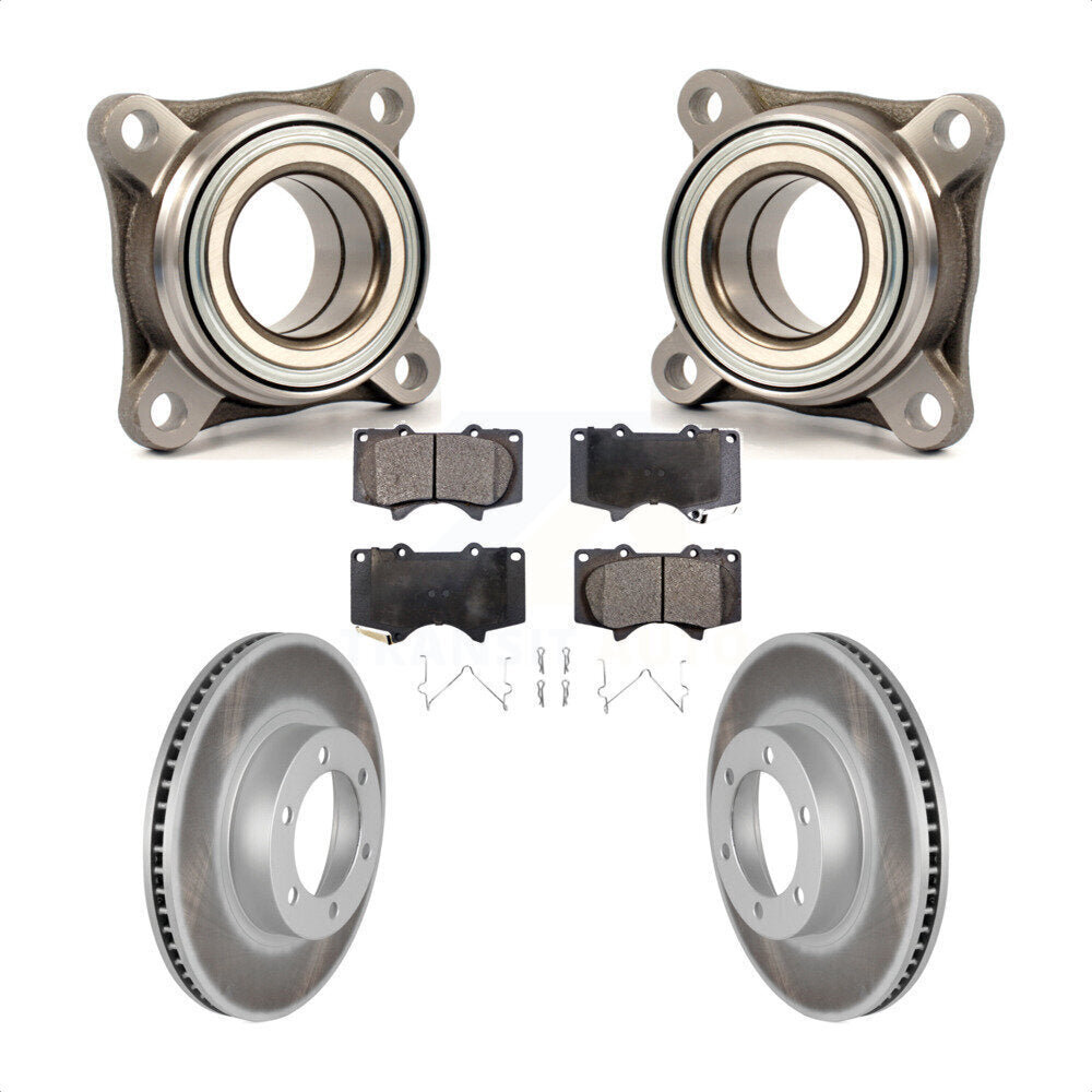 Wheel Bearing Coated Brake Rotor & Pads Front Kit For Toyota 4Runner Lexus GX470