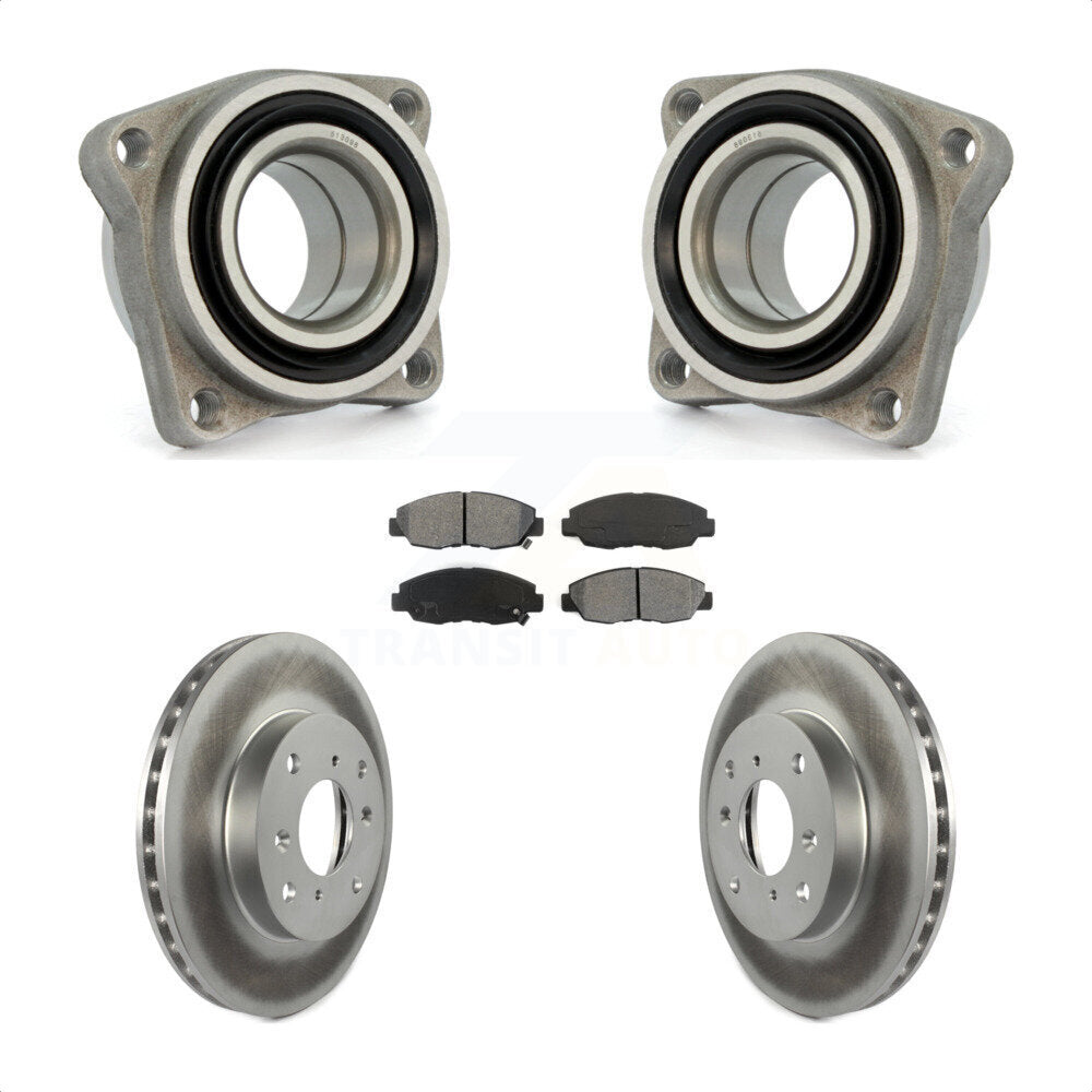 Wheel Bearing Coated Disc Brake Rotor Pads Front Kit For 1998-1999 Acura CL 2.3L
