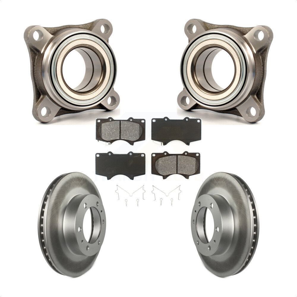 Wheel Bearing Coated Disc Brake Rotor Pad Front Kit For Toyota Tacoma 4Runner FJ