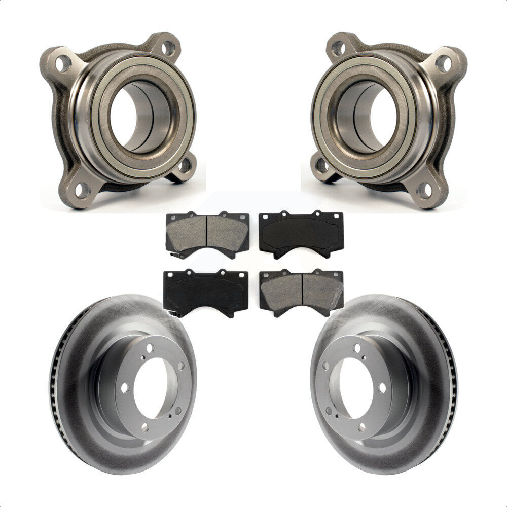 Wheel Bearing Coated Brake Rotor & Pad Front Kit For Toyota Tundra Sequoia Lexus