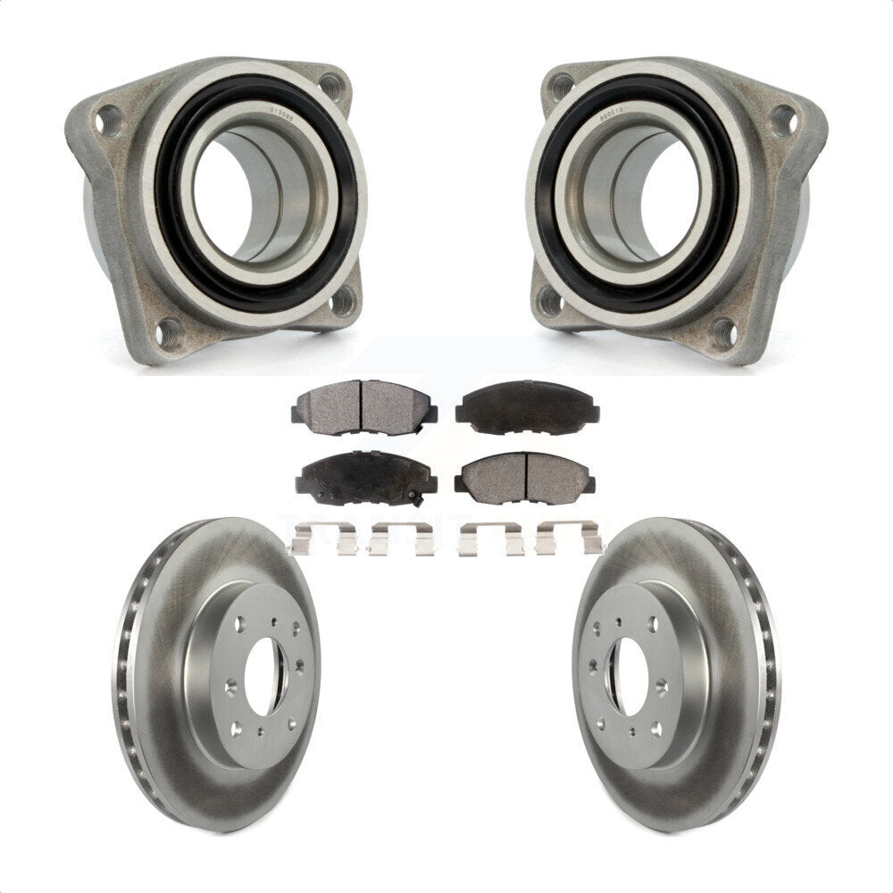 Wheel Bearing Coated Disc Brake Rotor Pads Front Kit For 1998-1999 Acura CL 2.3L