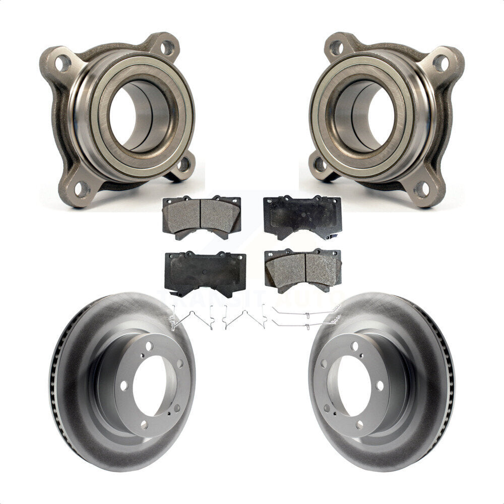 Wheel Bearing Coated Brake Rotor & Pad Front Kit For Toyota Tundra Sequoia Lexus