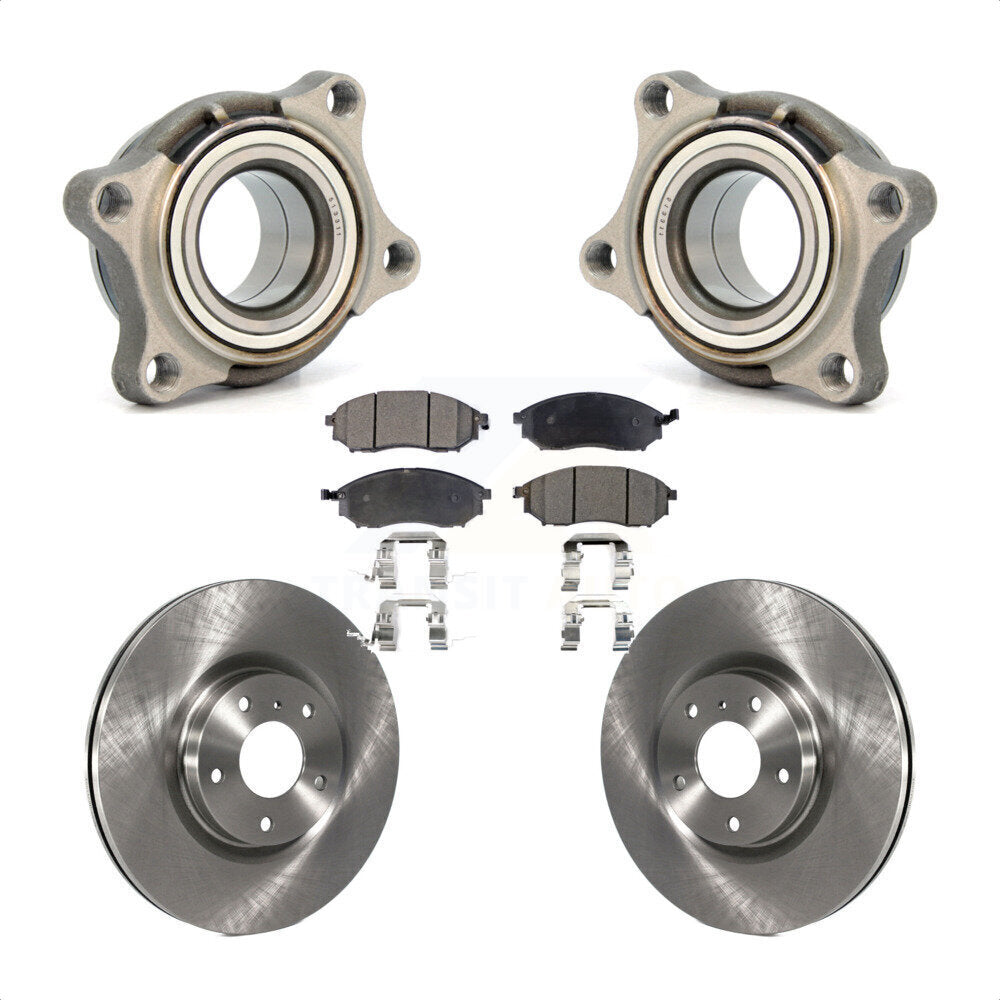 Wheel Bearing Brake Rotor Pad Front Kit For 2006 INFINITI G35 AWD Module