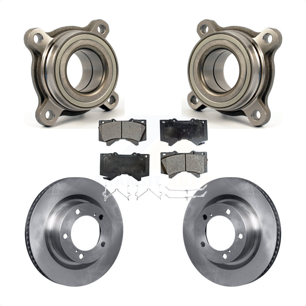 Wheel Bearing Brake Rotor & Pads Front Kit For Toyota Tundra Sequoia Lexus LX570