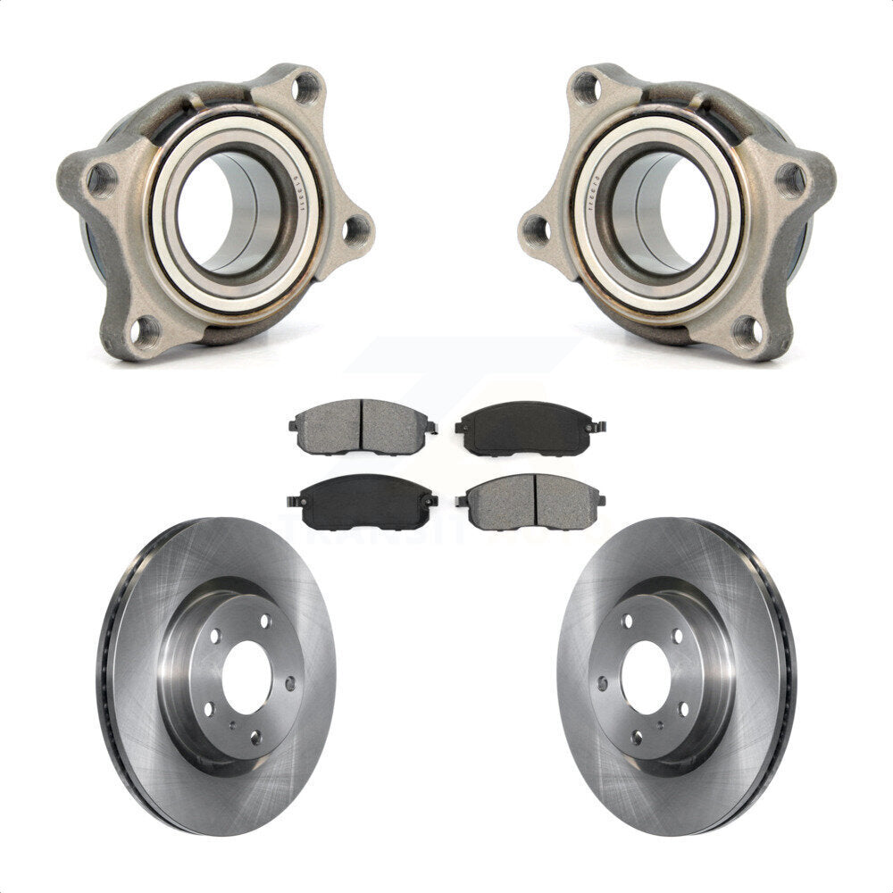 Wheel Bearing Brake Rotor Pad Front Kit For 2005 INFINITI G35 AWD Module