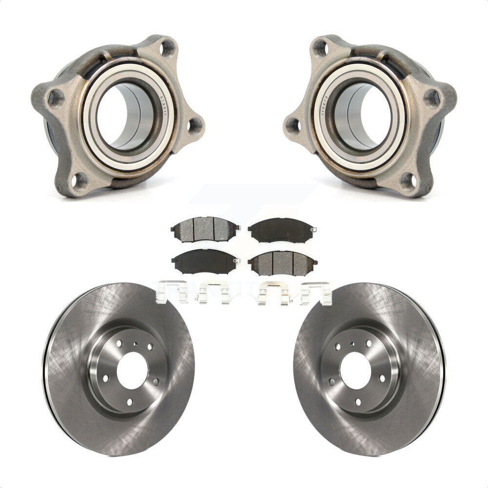 Wheel Bearing Brake Rotor Pad Front Kit For 2006 INFINITI G35 AWD Module
