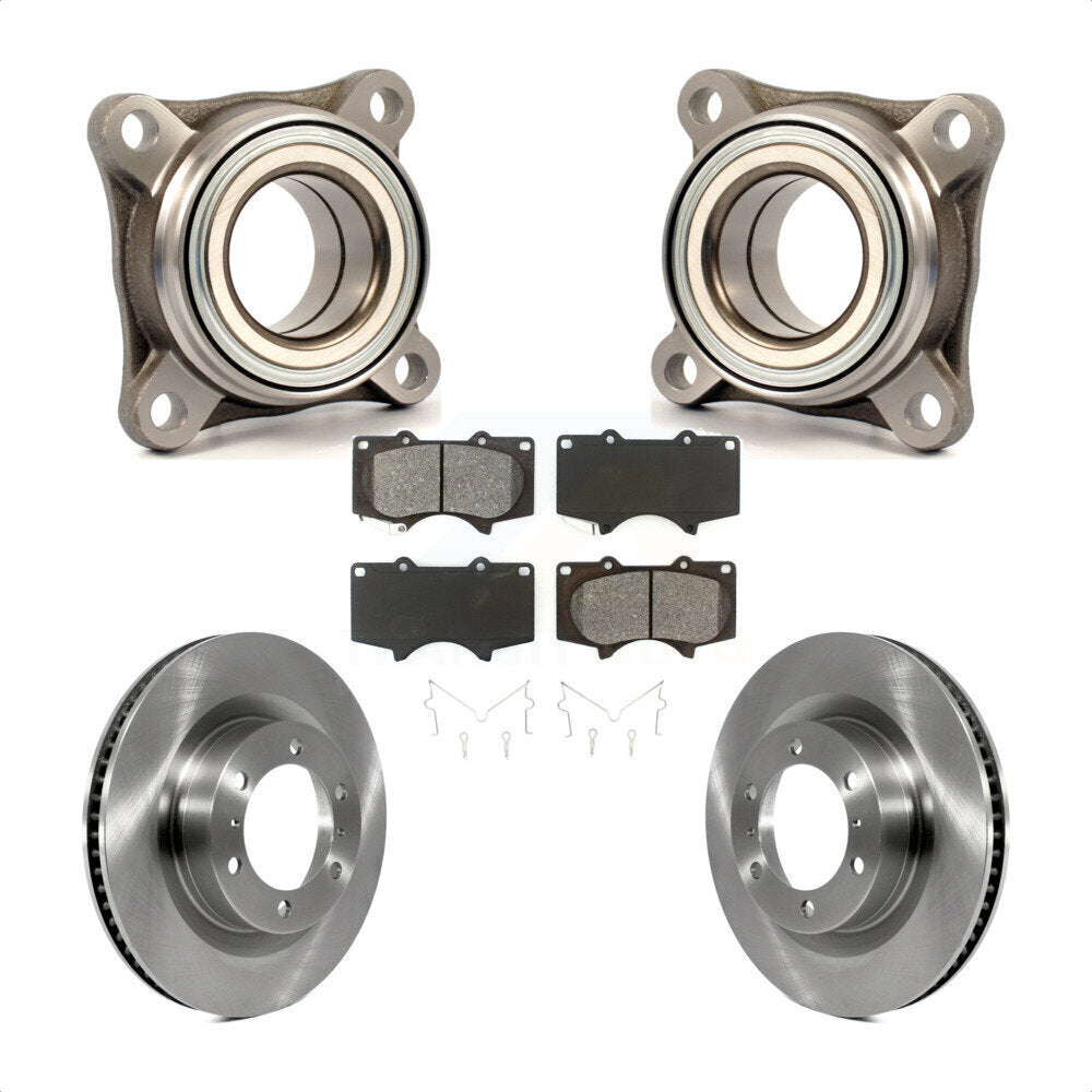 Wheel Bearing Brake Rotor Pad Front Kit For 2010-2023 Toyota 4Runner Lexus GX460