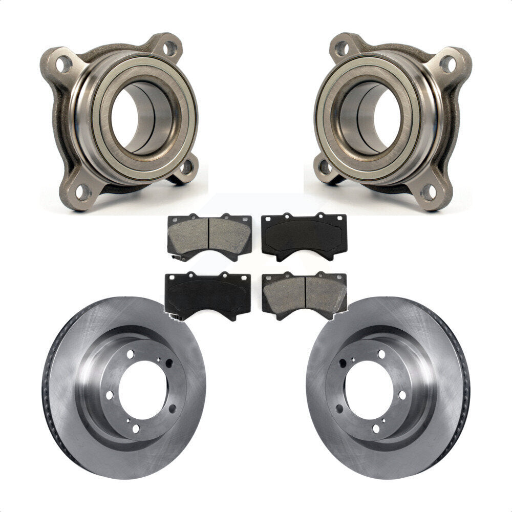 Wheel Bearing Brake Rotor & Pads Front Kit For Toyota Tundra Sequoia Lexus LX570