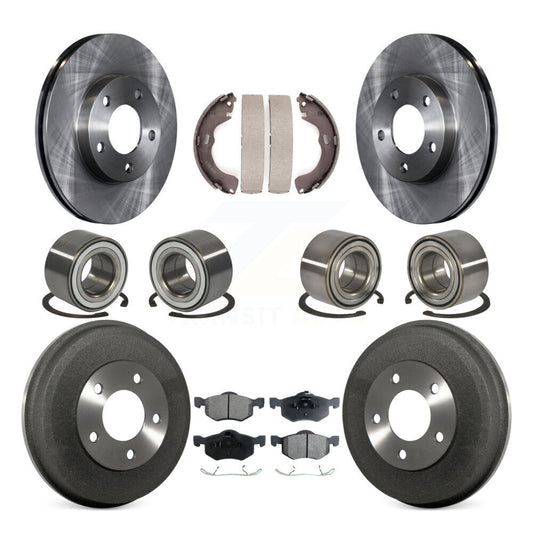 Bearing Brake Rotor Pad Shoe Front Rear Kit (10Pc) For Ford Escape Mazda Tribute