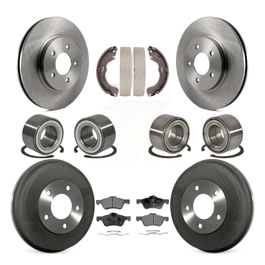 Bearing Brake Rotor Pad Shoe Front Rear Kit (10Pc) For Ford Escape Mazda Tribute