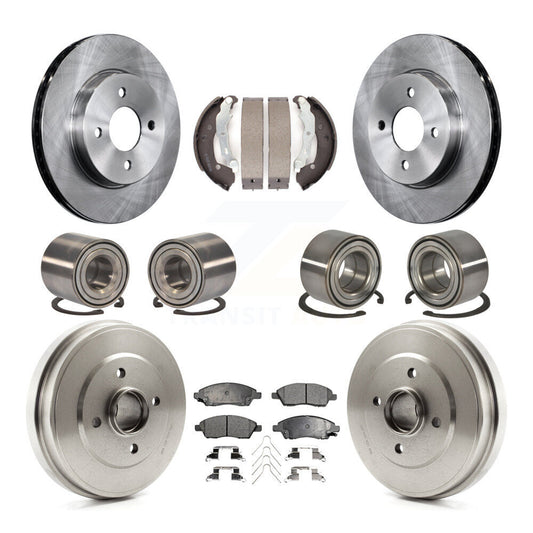 Bearing Brake Rotor & Pad Shoe Front Rear Kit (10Pc) For Nissan Micra Versa Note