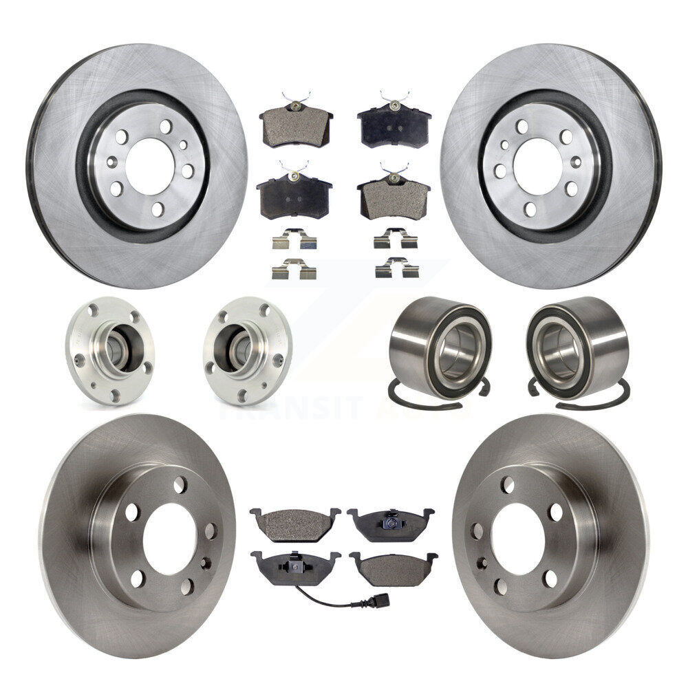 Hub Bearing Disc Brake Rotor And Pad Front Rear Kit (10Pc) For Volkswagen Beetle
